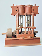 STUART TURNER  LIVE STEAM MARINE LAUNCH twin. VERTICAL ENGINE vintage