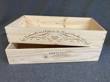 Shallow WOODEN WINE BOX - Crates - Shabby Chic Home Storage Hamper Bargain