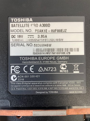 Toshiba satellite pro - pro, a300d