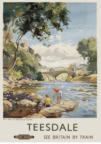 Vintage railway poster river - railway,