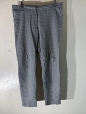 Women Red Herring Uk 14 Green Mix Pattern Tapered Leg Casual Chino Pants Trouser