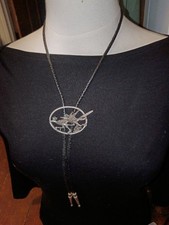 Roadrunner Bolo Necktie Western Cowboy Necktie Black Leather