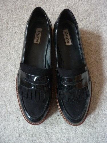Ladies dune black patent - black,