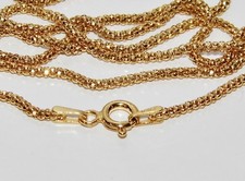 9ct Yellow Gold & Silver Ladies 2mm Popcorn Chain Necklace - 18 inch - 2.8g