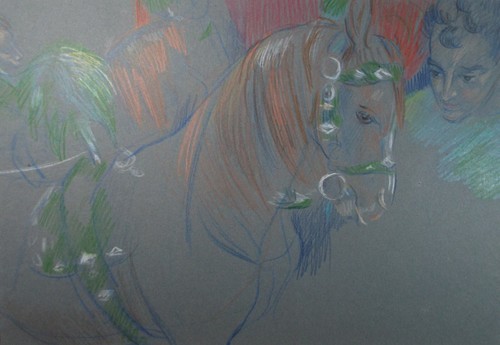 Original pastel drawing - pastel,