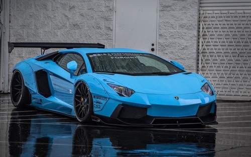 Lamborghini aventador blue - aventador,