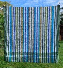 Vintage 1970's Kingsley Seersucker Tablecloth 120 x 215 cm Made in Portugal VGC