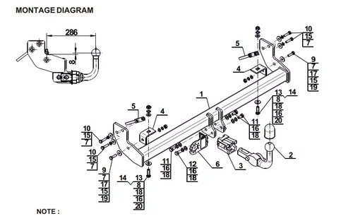 Detachable tow bar - detachable, jeep
