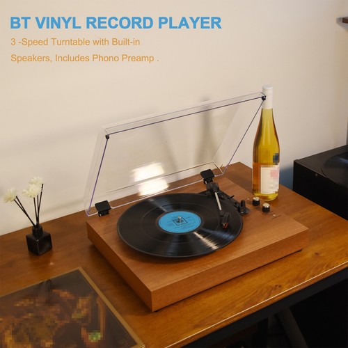 Wooden record player turntable - wooden,