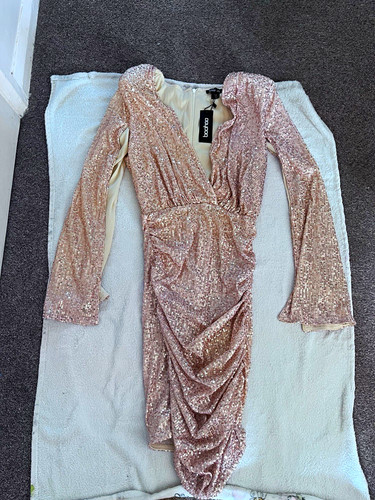 Boohoo gold sequin - mini, dress