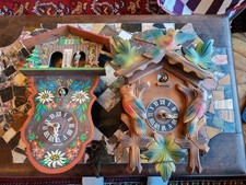 VINTAGE GERMAN CUCKOO CLOCKS X 2 FOR RESTORATION