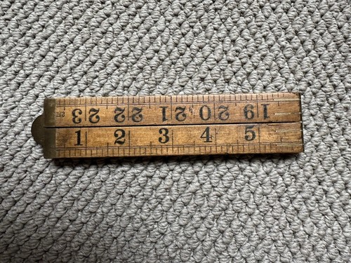 Vintage wooden folding ruler - wooden,