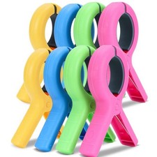 8 Large Beach Towel Clips Plastic Quilt Pegs Laundry Sunbed Lounger Clothes Grip