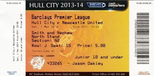 Ticket hull city - -,