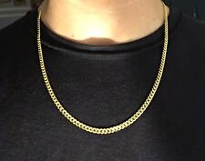 Gold Chain 14k Gold Vermeil Cuban Curb Style 22in 4mm .925 Italy