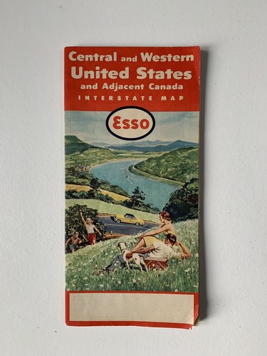 Old vintage 1950s esso road - vintage,