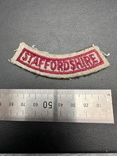 WW2 STAFFORDSHIRE REGIMENT  cloth Shoulder patch embroidered example