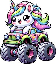 Unicorn Monster Truck Wall Art