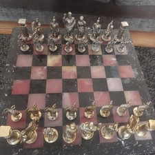 VINTAGE Heavy ROMAN CHESS SET