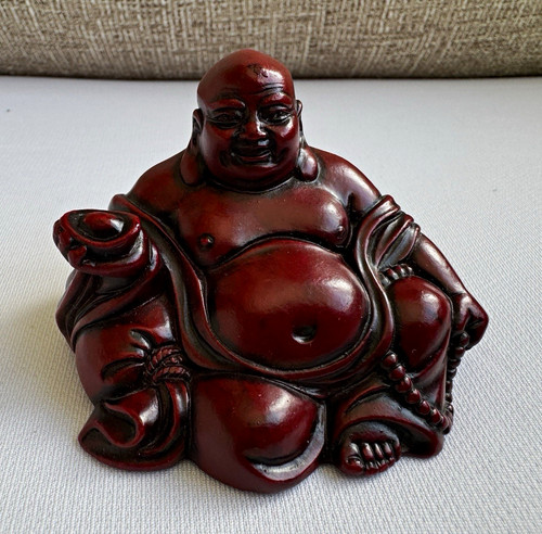 Vintage red resin laughing - resin,