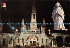 D115461 Lourdes. Illumination of the Basilica and Statue of St. Bernadette. Dino
