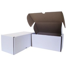 White 8x4x4"  Diecut Post Mailing Cardboard Boxes Single Wall Packaging Cartons