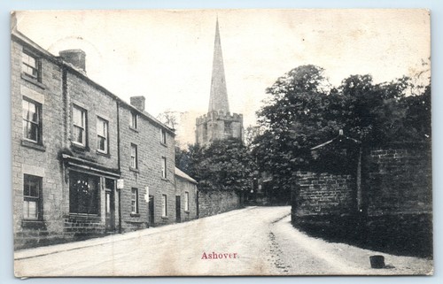 Postcard ashover church - ashover,