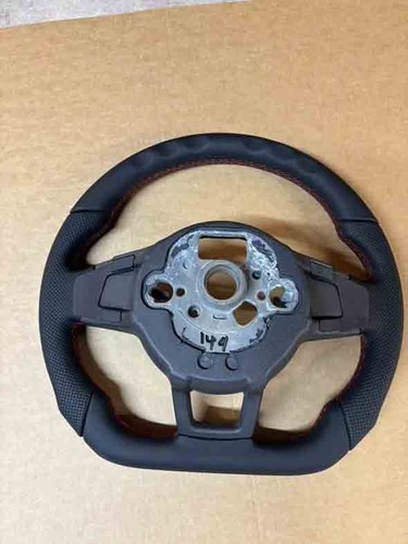 White leather steering wheel - white,