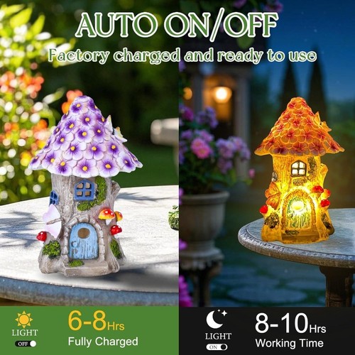 Solar fairy garden statues - garden,