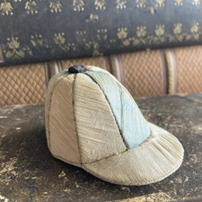 Antique Victorian Novelty Silk Jockey's Cap Riding Hat Pin Cushion Antique c1850