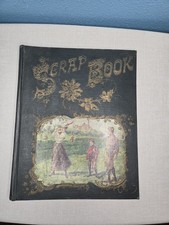Antique Victorian Scrapbook 1876 ~23 Pages Filled w/ Die-Cuts, Scraps & More