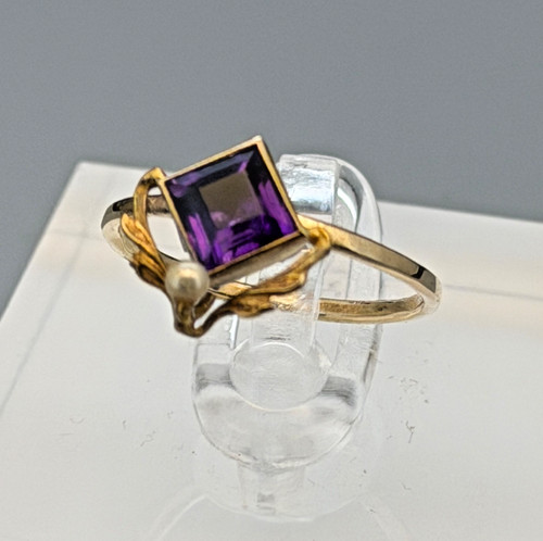 Antique 10k gold amethyst - antique,