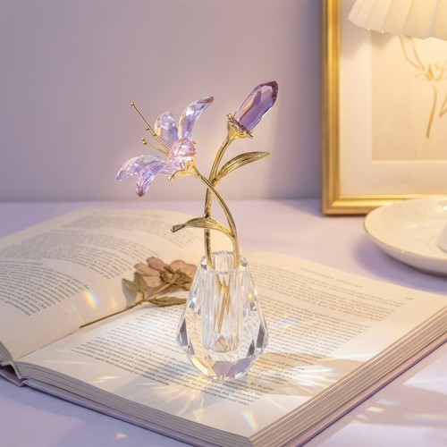 Crystal lily flower figurine - flower,