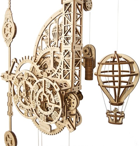Ugears aero clock wooden - clock,
