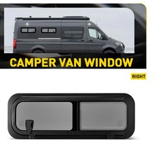 1x Slide Opening Windows L780 H280mm Van Window For Camper Round Corner Right