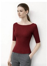 Red Ribbed Knit Sweater Top