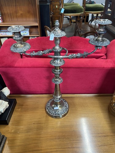 Large silver plated candelabra - large,