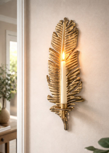 Antique gold feather - antique,