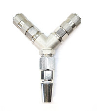 HGV / Tractor Air Brake 'C' Coupling to PCL Type Coupling Splitter - Dual Supply