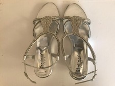 Silver diamante wedge shoes |