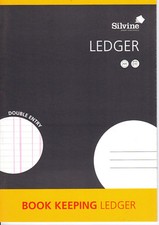 Silvine A4 Accounts  Book Keeping Ledger. SJA4L New stock Less bold colours -