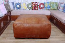 Pouf Leather Ottoman Moroccan