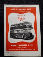 Leeds City Transport Buses Vintage Original Classic Magazine Advert 1955