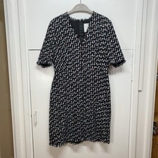 Linton For LK Bennett Dress Dr Vetti Black Tweed Multicolour Lined UK 14 US 10