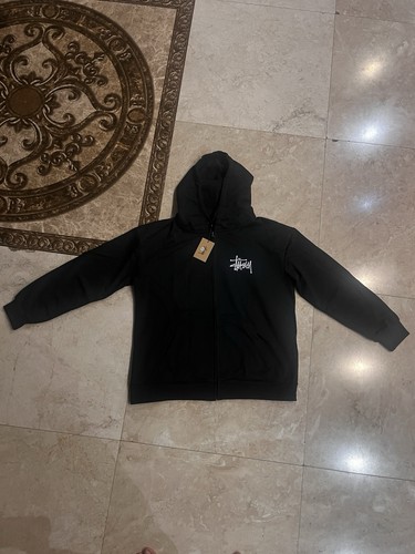 Stussy black plain hoodie - black,