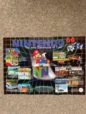 Rare Nintendo 64 N64 Leaflet Advertisement Poster Promotional Insert Mario Kart