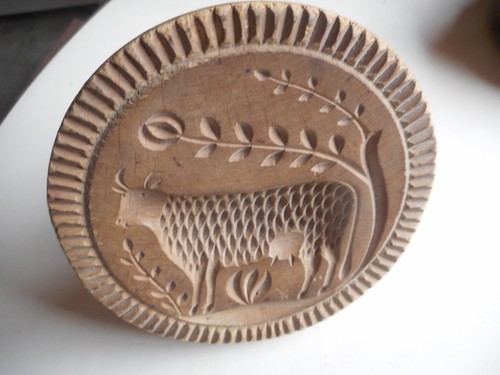 Large antique hand - carved, cow