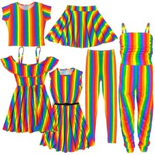 Kids Girls Rainbow Crop Top T