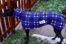 Greyhound Blue Tartan Fleece