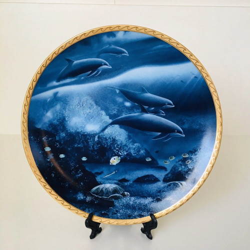 Hawaii dolphins plate wyland - plate,